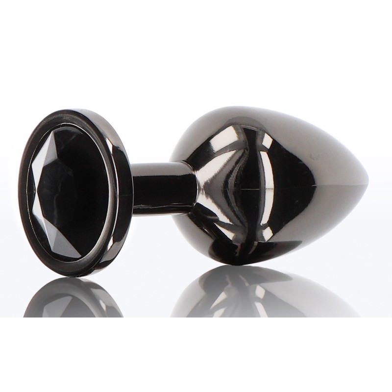 Plug Bijou Anal Diamond Jewel L 8 x 4cm Noir