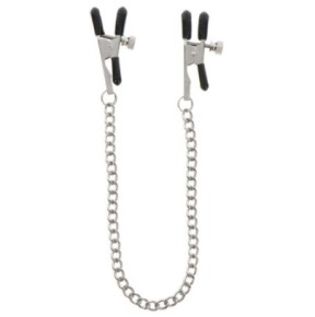 Pince-Tétons ajustables avec chaîne Clamps Taboom Argentées- Pinces à Seins en stock sur Fun et plaisirs