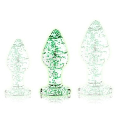 Plug en verre phosphorescent BUTT GLOW M 7 x 3.2cm- Plugs en Verre en stock sur Fun et plaisirs