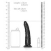 Gode Slim Dildo RealRock 15.5 x 3.8cm Noir