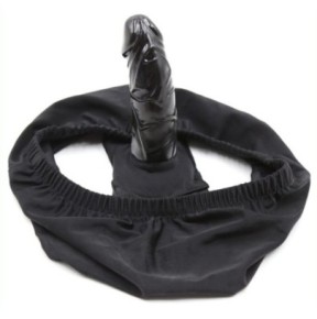 Slip avec Plug 12 x 3.8cm Penis Panties Noir- PLUG JOURNEE & HARNAIS en stock sur Fun et plaisirs