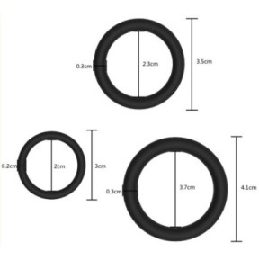 Lot de 3 Cockrings fins Dick Stretch Noirs