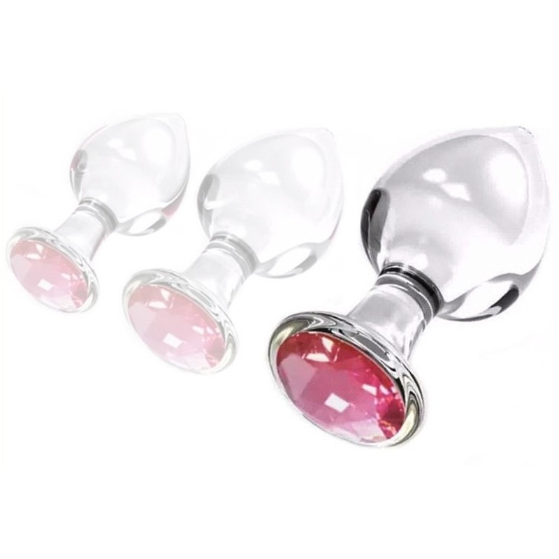 Plug Bijou en verre Diamond Glassy L 8.5 x 4cm