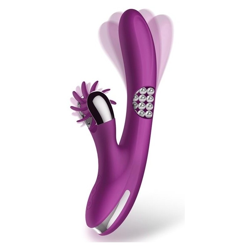 Vibro Rabbit Rotating Double 10 x 3.5cm Violet