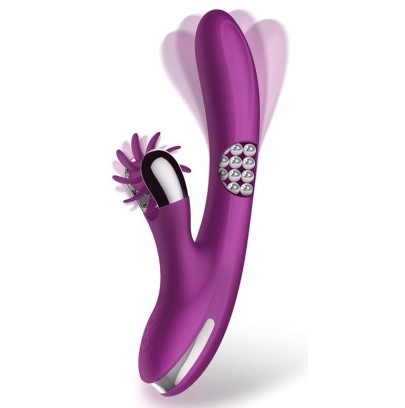 Vibro Rabbit Rotating Double 10 x 3.5cm Violet- Rabbits Vibrants en stock sur Fun et plaisirs