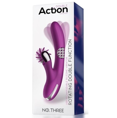 Vibro Rabbit Rotating Double 10 x 3.5cm Violet