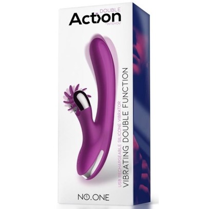 Vibro Rabbit Vibrating Double 10 x 3.5cm Violet