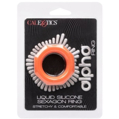 Cockring Silicone Sexagon Alpha 37mm Orange