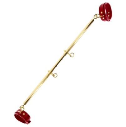 Barre avec Menottes de chevilles Spreader Taboom Doré-Rouge- Bondage & Attaches en stock sur Fun et plaisirs