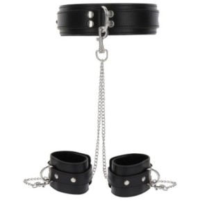 Collier et Menottes de poignets Heavy Taboom Noir- Colliers & Laisses en stock sur Fun et plaisirs