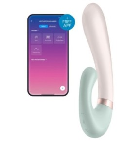 Stimulateur Point G connecté Heat Wave Satisfyer 14 x 3.5cm Menthe- Point G en stock sur Fun et plaisirs