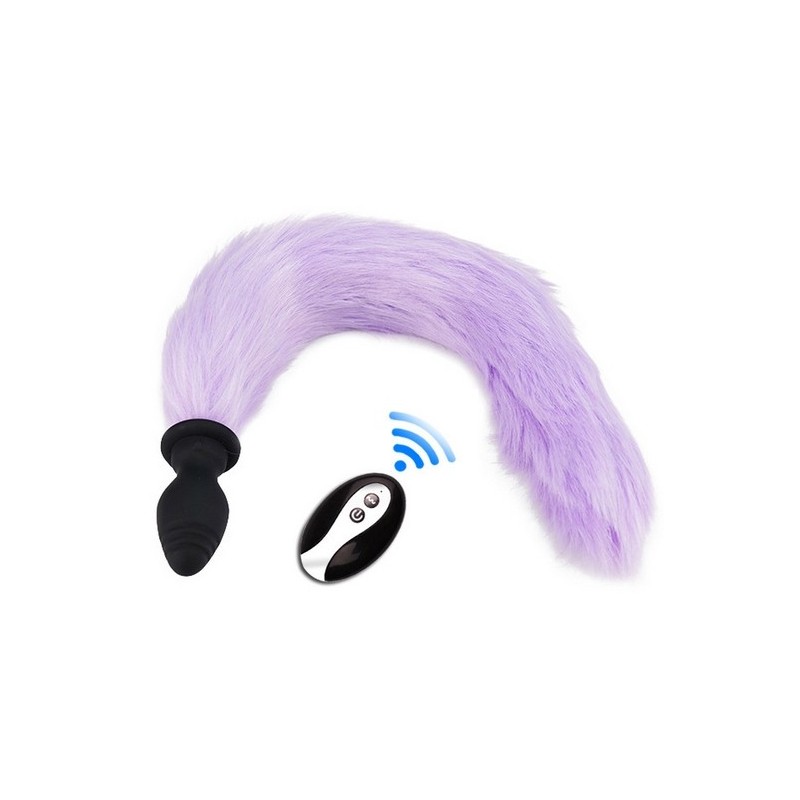 Plug Queue vibrant Fox Tail Vibe 6.5 x 3.2cm Queue 40cm Violette