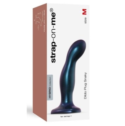 Plug Silicone Snaky Strap-On-Me M 14 x 3.8cm Bleu