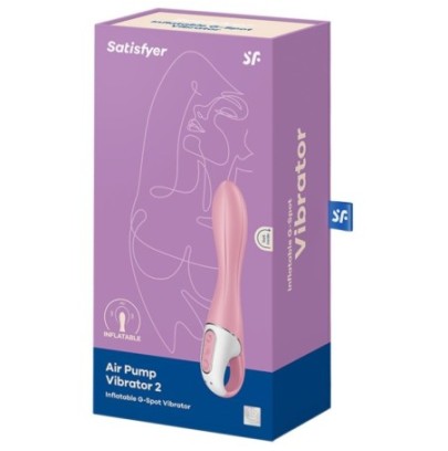 Vibro gonflable Air Pump Vibrator 2 Satisfyer 12 x 3.5cm Rose