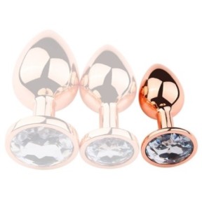 Plug Bijou anal PinkyGold S 6.5 x 2.7cm Bijou transparent