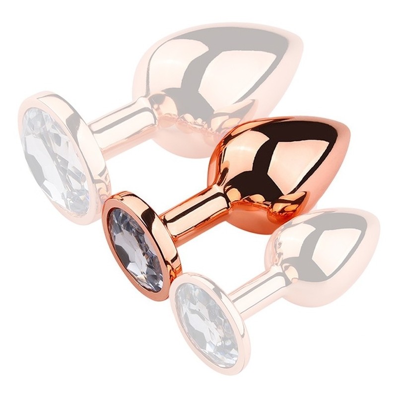 Plug Bijou anal PinkyGold M 7.5 x 3.3cm Bijou Transparent