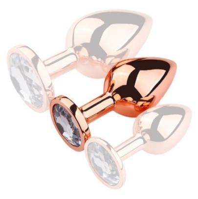 Plug Bijou anal PinkyGold M 7.5 x 3.3cm Bijou Transparent- Bijoux Anal en stock sur Fun et plaisirs