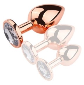 Plug Bijou anal PinkyGold L 8.5 x 4cm Bijou transparent- Bijoux Anal en stock sur Fun et plaisirs