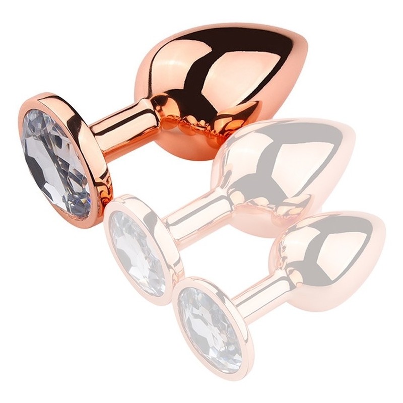 Plug Bijou anal PinkyGold L 8.5 x 4cm Bijou transparent