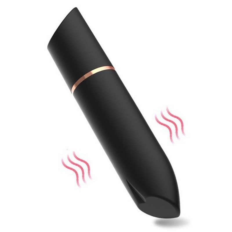 Mini Vibro Heart Lipstick 9cm Noir