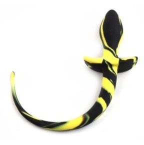 Plug Queue de chien Dog Tail 7.5 x 3.1cm Noir-Jaune- Puppy Play