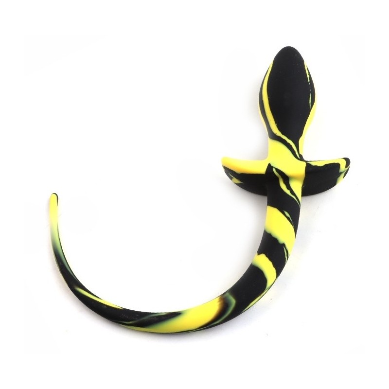 Plug Queue de chien Dog Tail 7.5 x 3.1cm Noir-Jaune