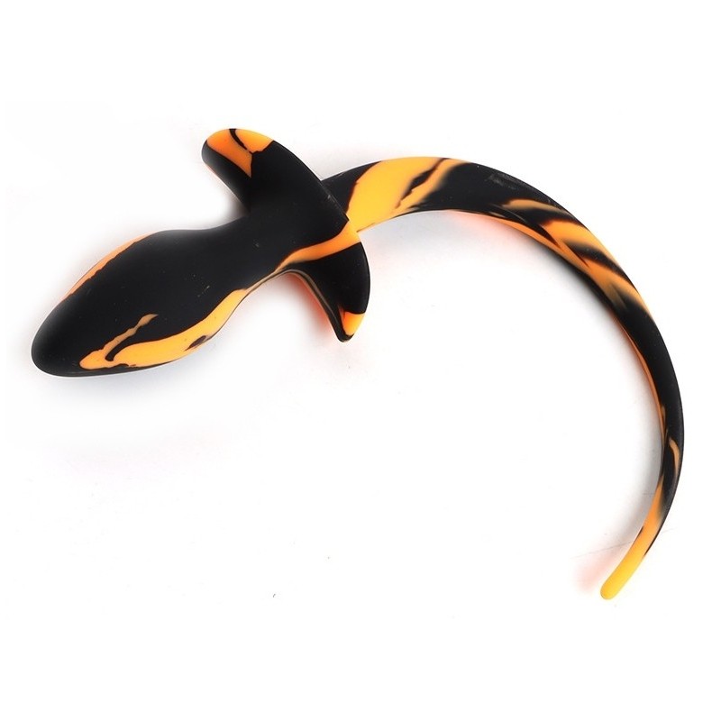 Plug Queue de chien Dog Tail 7.5 x 3.1cm Noir-Orange