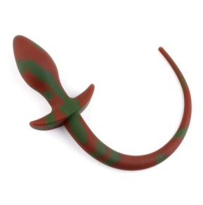 Plug Queue de chien Dog Tail 7.5 x 3.1cm Marron-Vert- Puppy Play