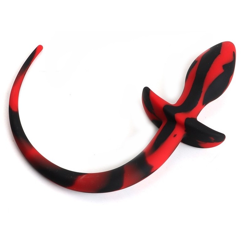 Plug Queue de chien Dog Tail 7.5 x 3.1cm Noir-Rouge