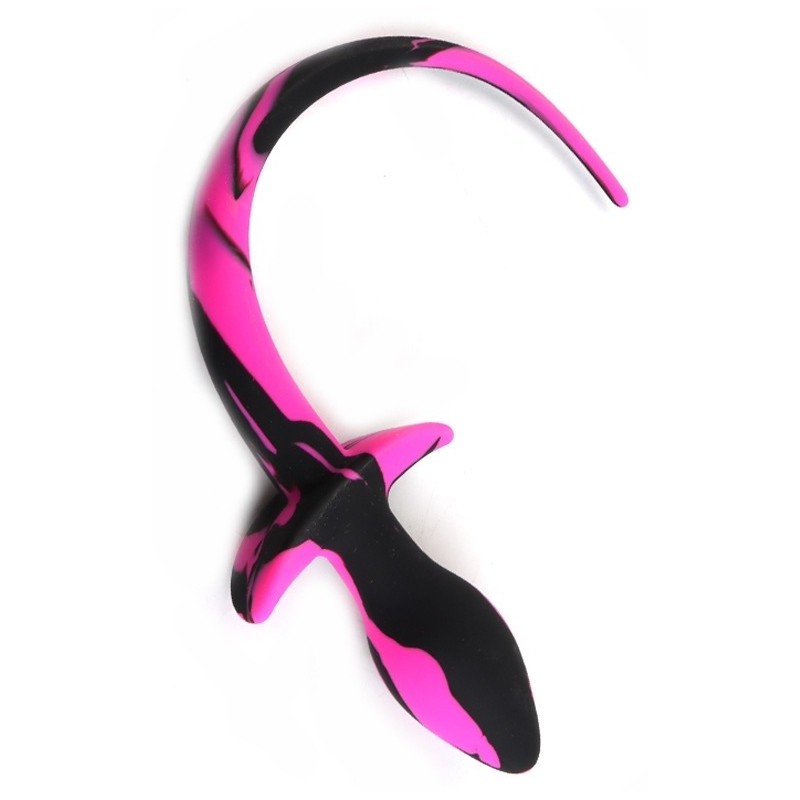 Plug Queue de chien Dog Tail 7.5 x 3.1cm Noir-Rose