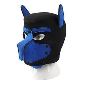 Masque Puppy Néoprène Dog On Noir-Bleu- Puppy Play