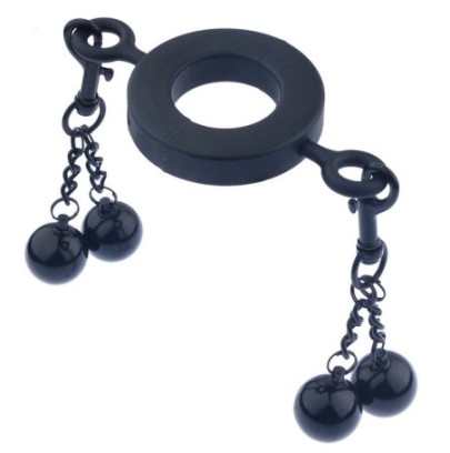 Ballstretcher en métal avec 4 Boules Big Testicle S 32mm - Hauteur 12mm - Poids 375g Noir