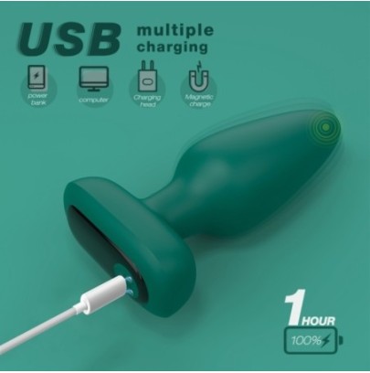 Plug vibrant Silicone Visual 10 x 4.2cm Vert