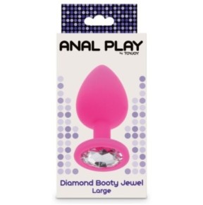 Plug Bijou Diamond Booty L 9 x 4cm Rose