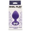 Plug Bijou Diamond Booty M 7 x 3.5cm Violet