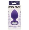 Plug Bijou Diamond Booty L 9 x 4cm Violet