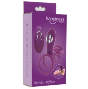 Étui pénien vibrant Halo Halo C-Ring Happiness 7cm Violet