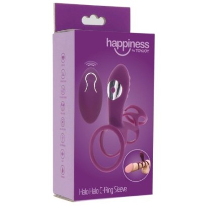 Étui pénien vibrant Halo Halo C-Ring Happiness 7cm Violet