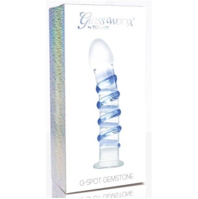 Gode en verre G-Spot Gemstone 17 x 3.7cm