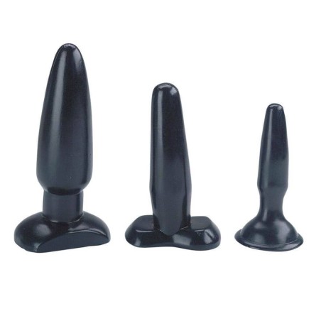 Kit de 3 plugs noirs Débutants- Plugs Débutant & Kits en stock sur Fun et plaisirs