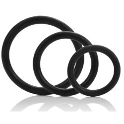 Lot de 3 cockrings Noir- Cockrings Flexibles en stock sur Fun et plaisirs