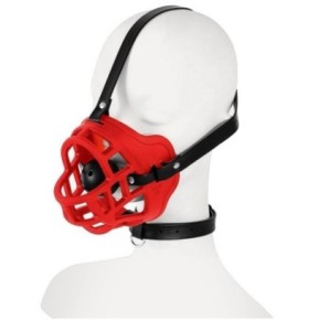 Muselière Sm Muzzle Kurt Rouge- Baillons BDSM en stock sur Fun et plaisirs