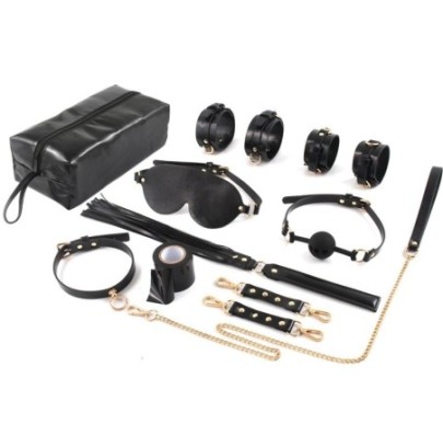 Kit d'accessoires SM avec sacoche 7 Pièces Noir- Kit SM en stock sur Fun et plaisirs