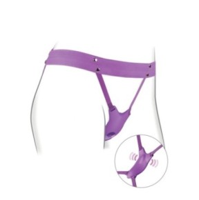 Vibro de culotte avec harnais Ultimate Butterfly Violet- 100% Clitoris en stock sur Fun et plaisirs