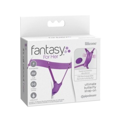 Vibro de culotte avec harnais Ultimate Butterfly Violet