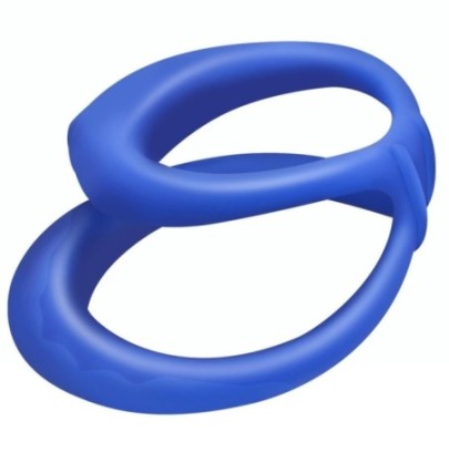 Double Cockring Silicone Soft Duo 40mm Bleu- Cockrings Flexibles en stock sur Fun et plaisirs