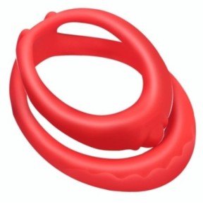 Double Cockring Silicone Soft Duo 40mm Rouge- Cockrings Flexibles en stock sur Fun et plaisirs