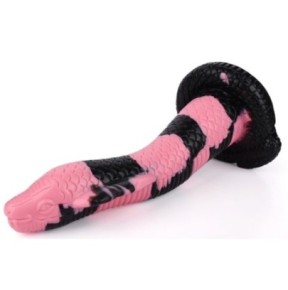 Gode Cobra Snake L 26 x 7cm Noir-Rose