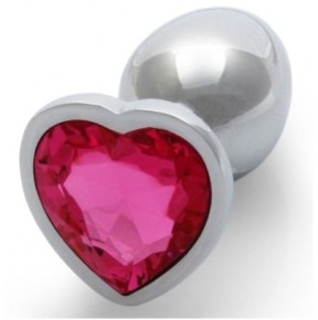 Bijou anal Heart Gem S 6 x 2.6cm Argenté-Rose- Bijoux Anal en stock sur Fun et plaisirs