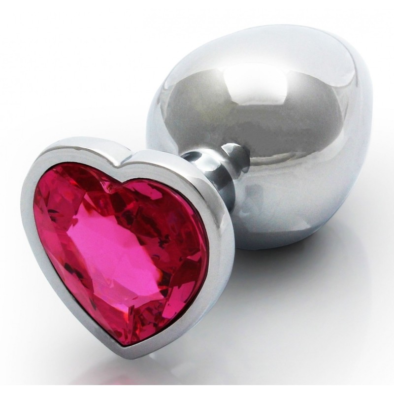 Bijou anal Heart Gem M 7 x 3.3cm Argenté-Rose